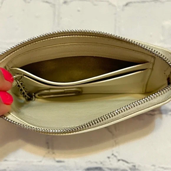 Celine Ivory & Purple Leather Keychain Wristlet - Picture 6 of 14